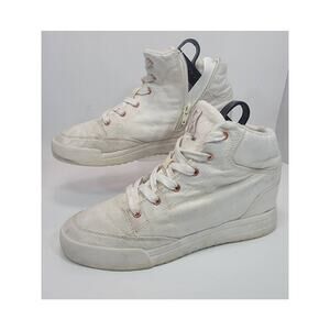 Roxy Surf High Top Wedge Textile Sneaker Color Off White W- Size 9.5 Side Zipper